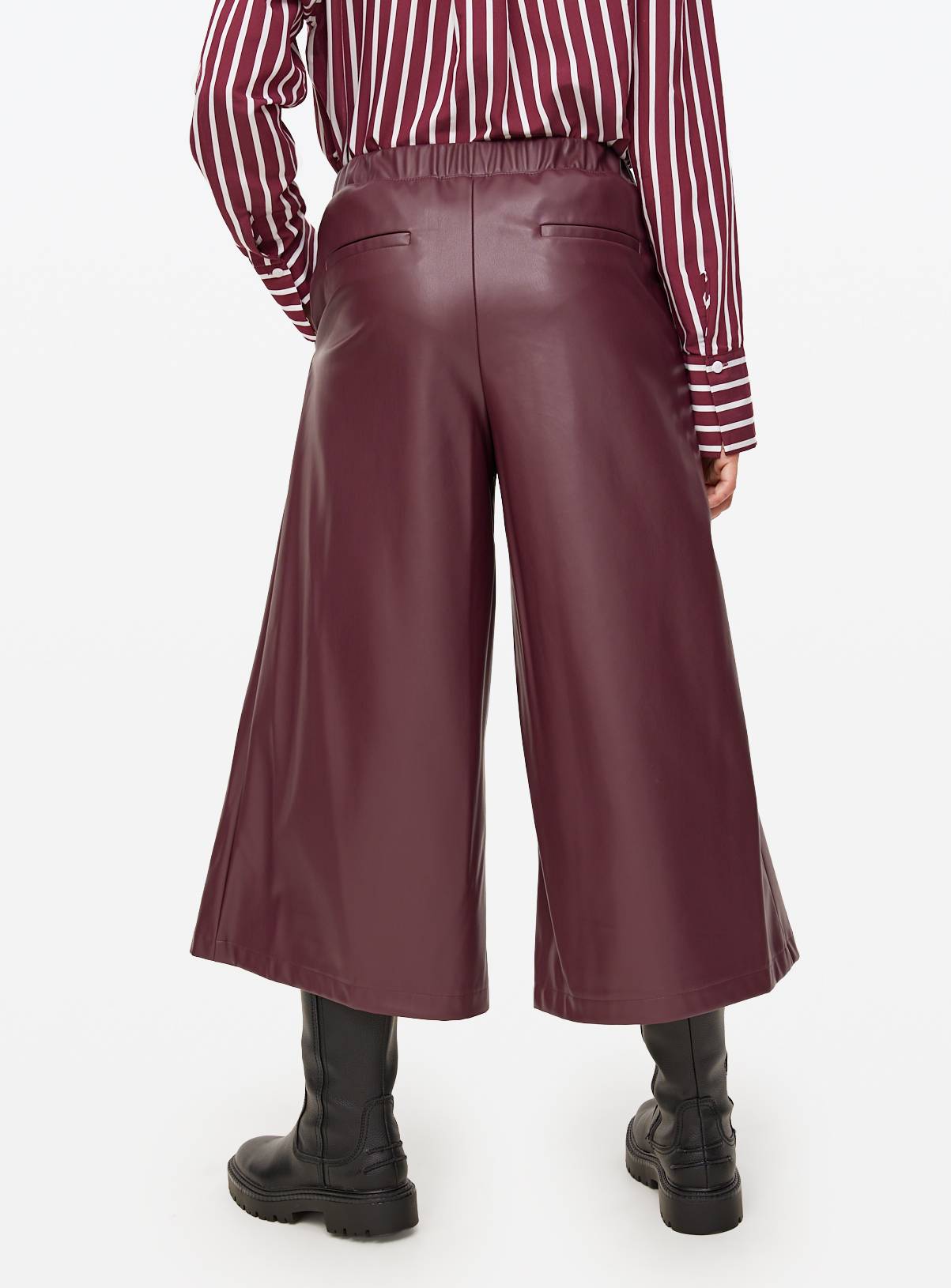 Burgundy PU Culottes 18 - Image 4